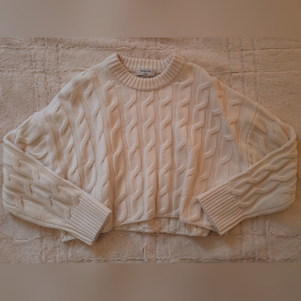 SOLD - Babaton Cream Wool Blend Cropped Sweater